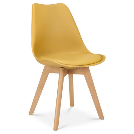 Rocco Tulip Dining Chairs - Mustard Yellow Bargainia Single