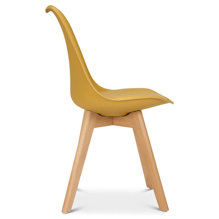 Rocco Tulip Dining Chairs - Mustard Yellow Bargainia