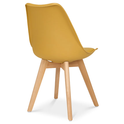 Rocco Tulip Dining Chairs - Mustard Yellow Bargainia