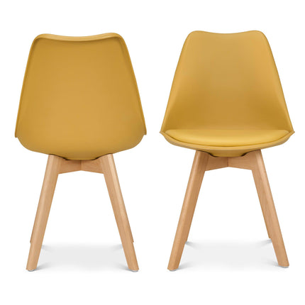 Rocco Tulip Dining Chairs - Mustard Yellow Bargainia Set of 2