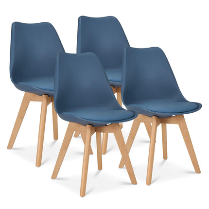 Rocco Tulip Dining Chairs - Navy Blue Bargainia Set of 4