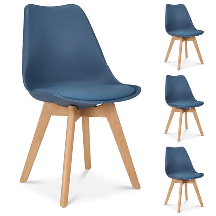 Rocco Tulip Dining Chairs - Navy Blue Bargainia