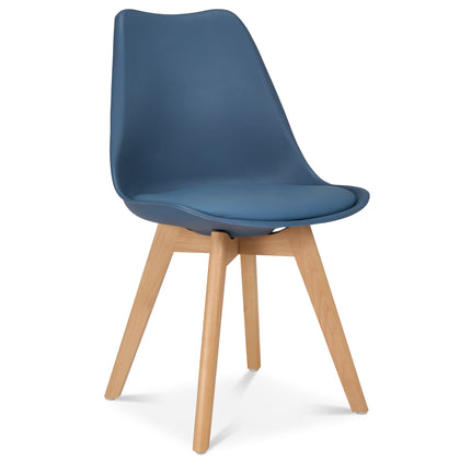 Rocco Tulip Dining Chairs - Navy Blue Bargainia