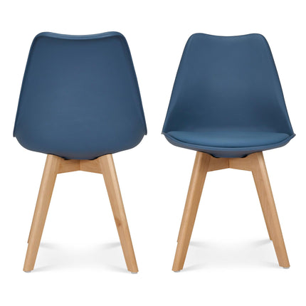 Rocco Tulip Dining Chairs - Navy Blue Bargainia Set of 2