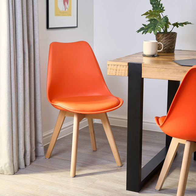 Rocco Tulip Dining Chairs - Orange Bargainia