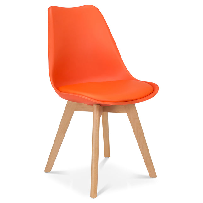 Rocco Tulip Dining Chairs - Orange Bargainia Single