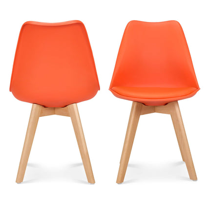 Rocco Tulip Dining Chairs (Set of 4) - Orange-5056536103451-Bargainia.com