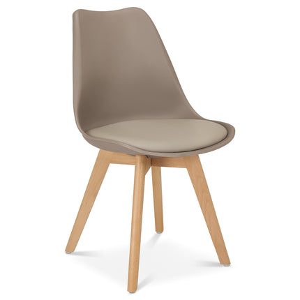 Rocco Tulip Dining Chairs - Taupe Bargainia