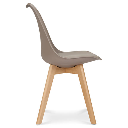 Rocco Tulip Dining Chairs - Taupe Bargainia