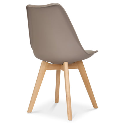 Rocco Tulip Dining Chairs - Taupe Bargainia