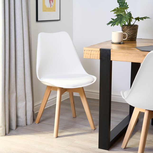 Rocco Tulip Dining Chairs (Set of 4) - White-5056536103369-Bargainia.com
