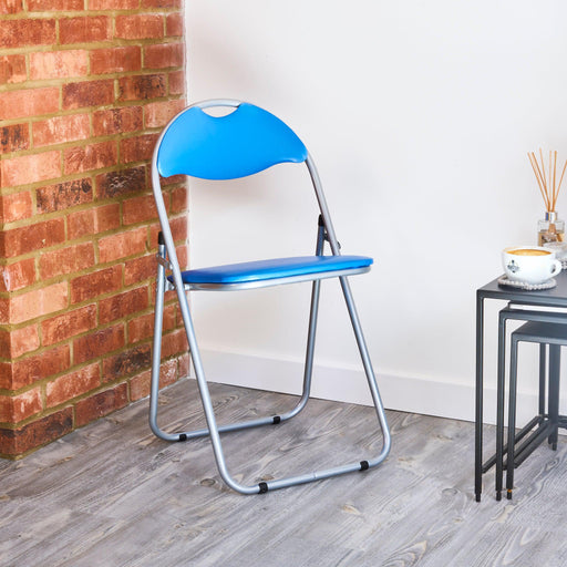 Folding Padded Office Chair - Blue-Bargainia.com
