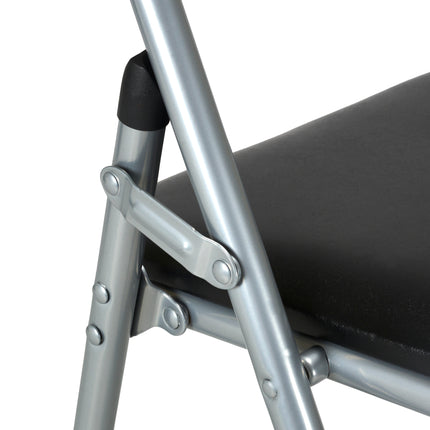 Folding Padded Office Chair - Black-Bargainia.com