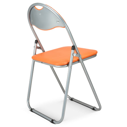 Folding Padded Office Chair - Orange-Bargainia.com