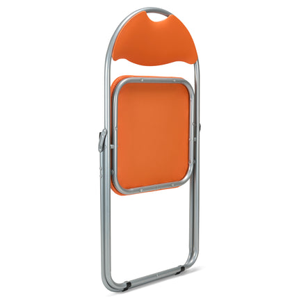 Folding Padded Office Chair - Orange-Bargainia.com