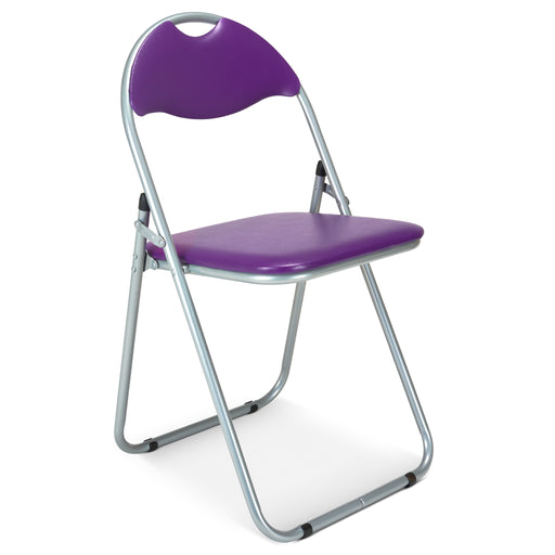 Folding Padded Office Dining Desk Chair - Purple-Bargainia.com