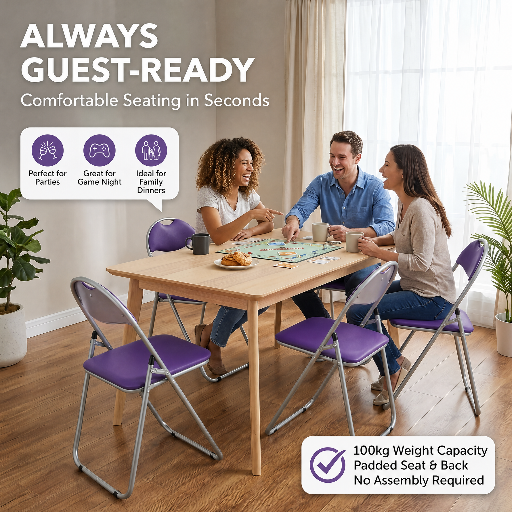 Candy Folding Chair - Purple