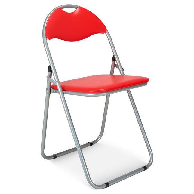 Folding Padded Office Dining Chair - Red-Bargainia.com