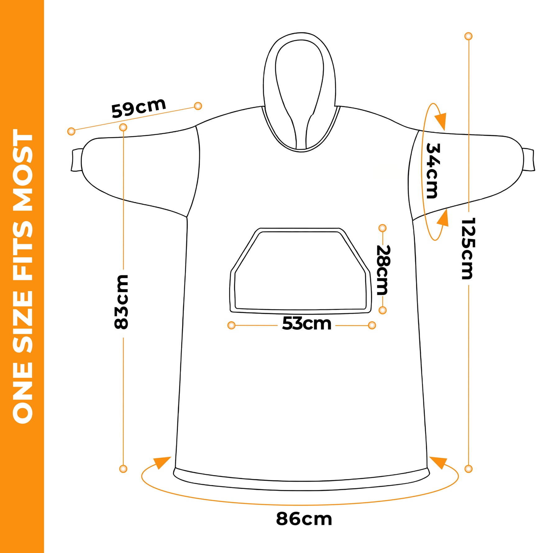 Oversized Sherpa Fleece Hoodie Blanket - Silver