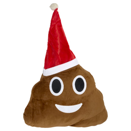 Christmas Poop Emoji Plush Cushion-Bargainia.com