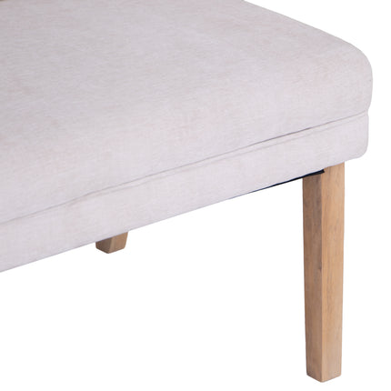 Button Back Upholstered Corner Bench - Natural