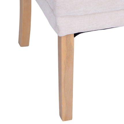 Button Back Upholstered Corner Bench - Natural