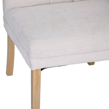 Button Back Upholstered Corner Bench - Natural