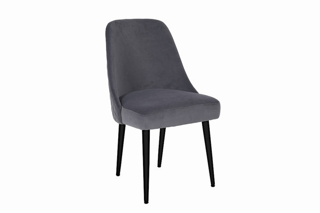Diamond Stitch Back Dining Chair - Graphite Velvet