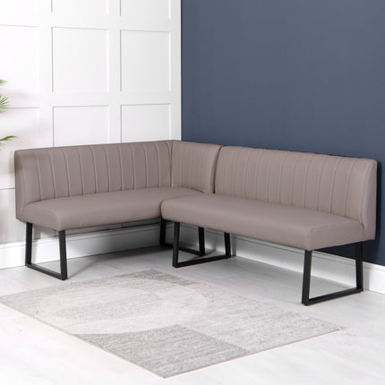 Faux Leather Bench - Taupe