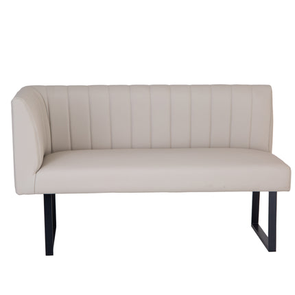 Faux Leather Left Hand Bench - Taupe