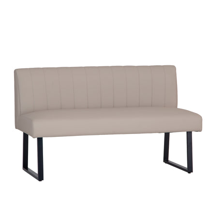 Faux Leather Bench - Taupe