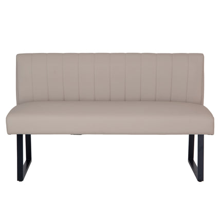 Faux Leather Bench - Taupe