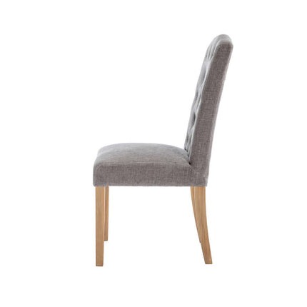 Button Back Dining Chair - Grey