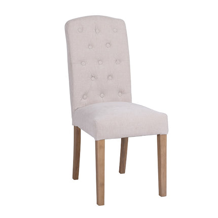 Button Back Dining Chair - Natural