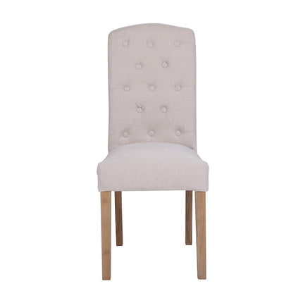 Button Back Dining Chair - Natural