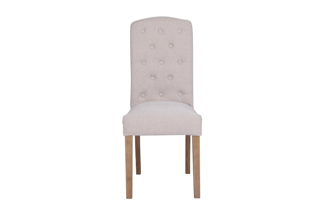 Button Back Dining Chair - Natural