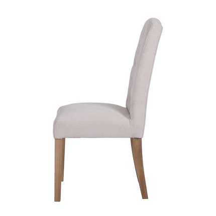 Button Back Dining Chair - Natural