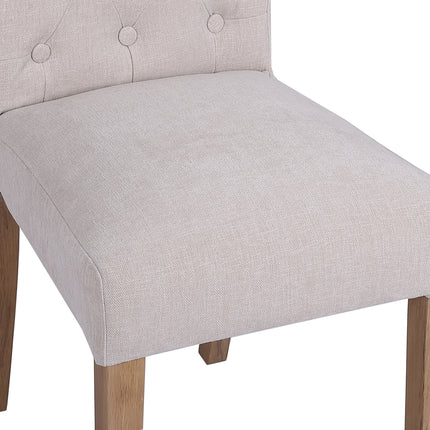 Button Back Dining Chair - Natural