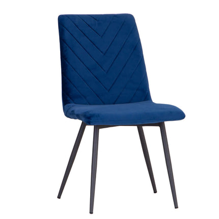 Retro Dining Chair - Blue Velvet - Set of 2