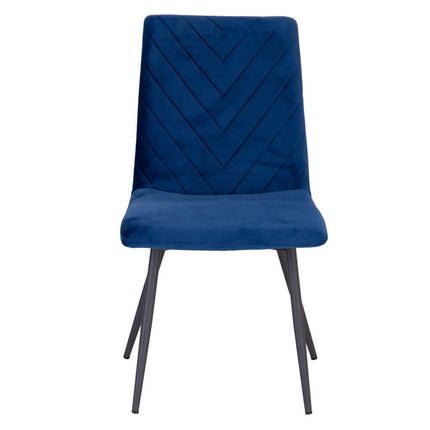 Retro Dining Chair - Blue Velvet - Set of 2