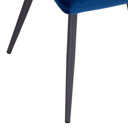 Retro Dining Chair - Blue Velvet - Set of 2