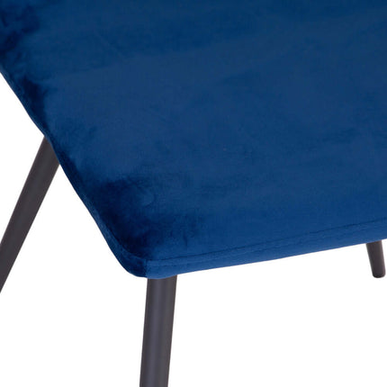 Retro Dining Chair - Blue Velvet - Set of 2