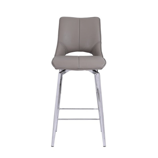 Faux Leather Swivel Bar Stool - Taupe