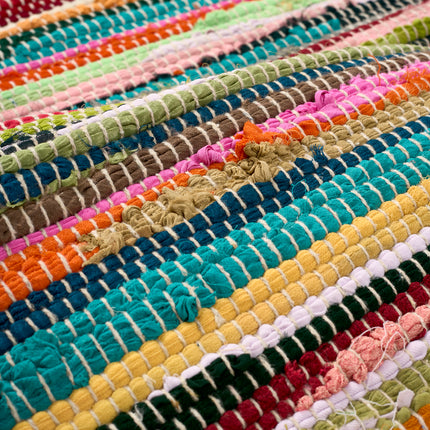 Chindi Handwoven Multi Coloured Recycled Rag Rug