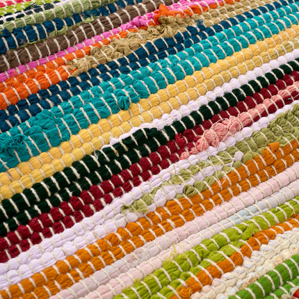 Chindi Handwoven Multi Coloured Recycled Rag Rug