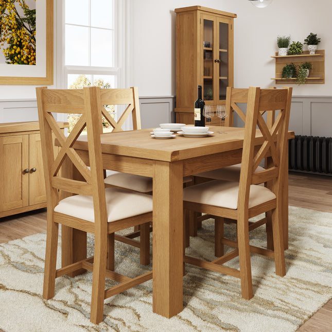 Nora Oak 1.25M Butterfly Extending Dining Table