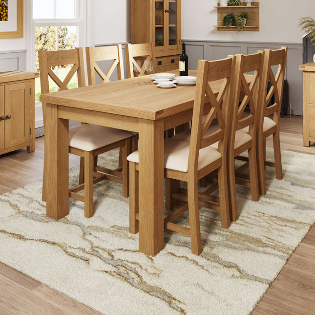 Nora Oak 1.7M Butterfly Extending Dining Table