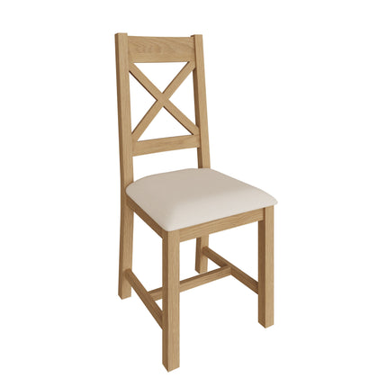 Nora Oak Cross Back Fabric Dining Chair