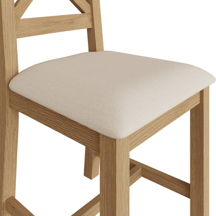 Nora Oak Cross Back Fabric Dining Chair