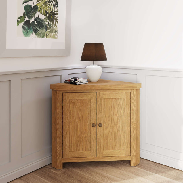 Nora Oak Corner Cabinet